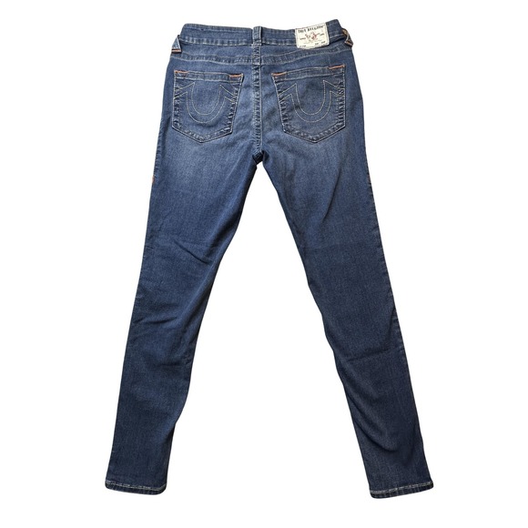 True Religion Jeans Womens 31 Blue Jennie Curvy Mid Rise Super Skinny Stretch